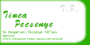 timea pecsenye business card